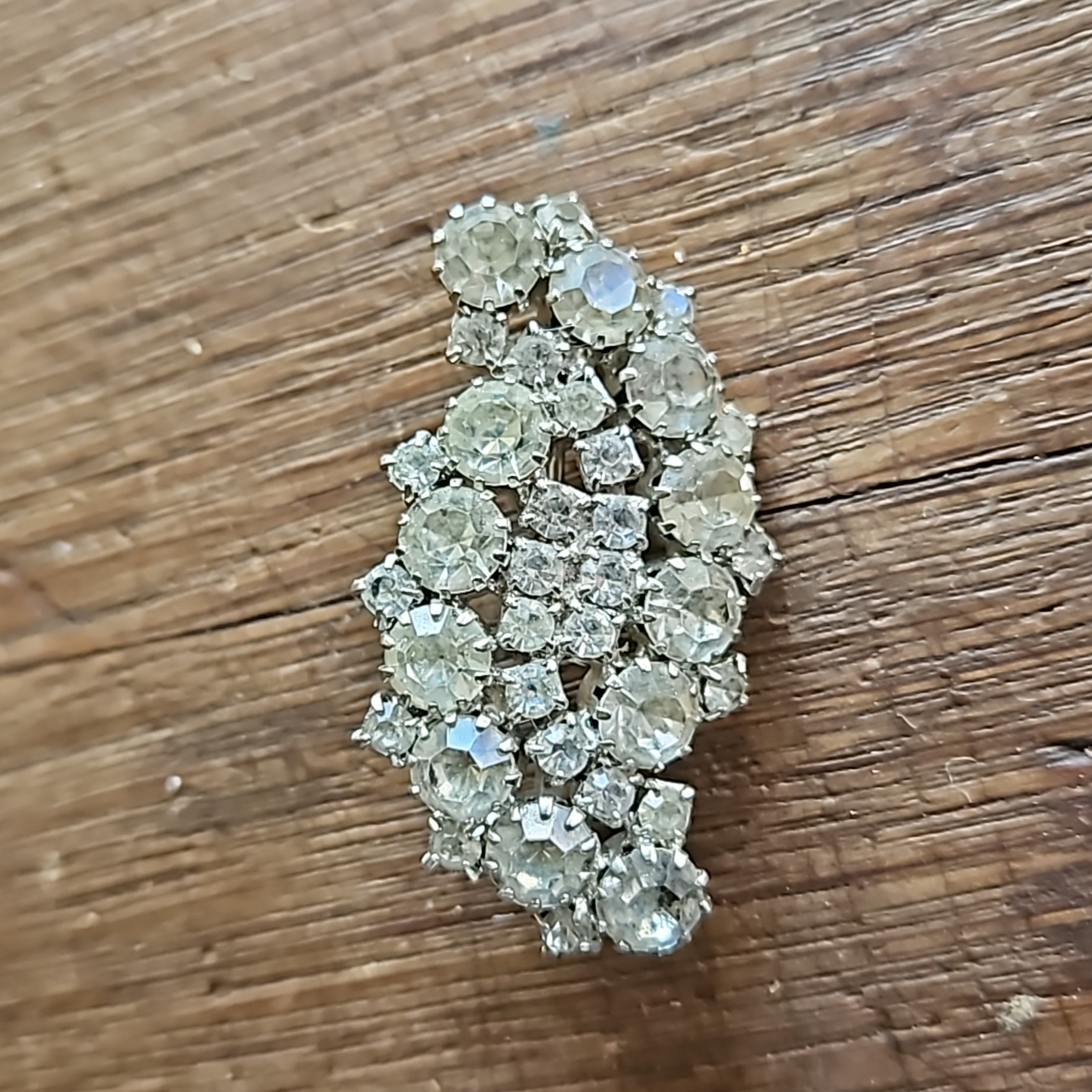Mid-Century Crystal Brooch